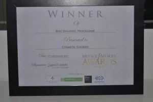Best Training Programme Award certificate